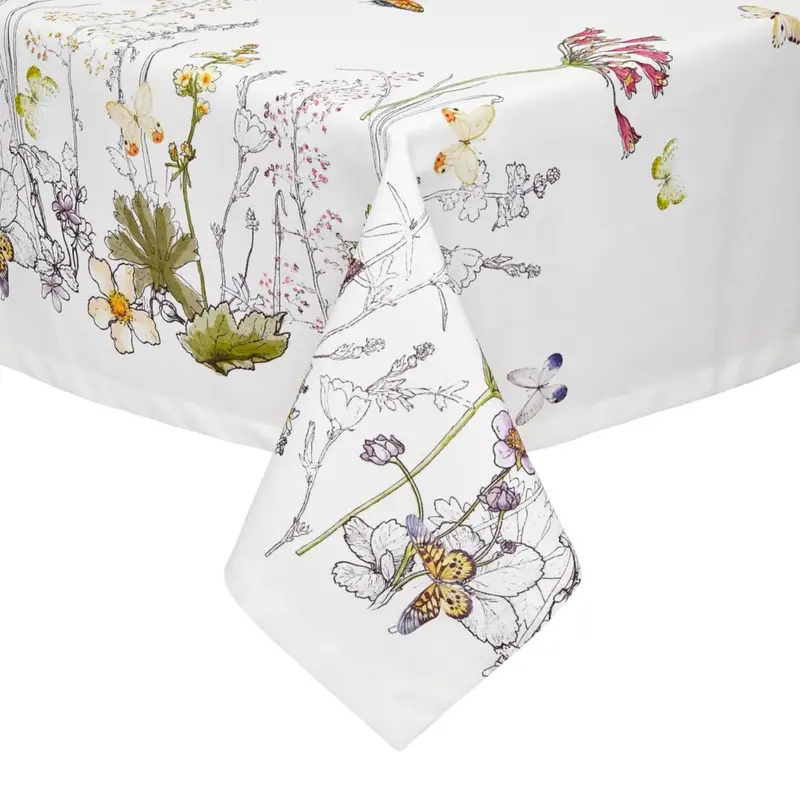 Provence White Floral Tablecloth by Mode Living