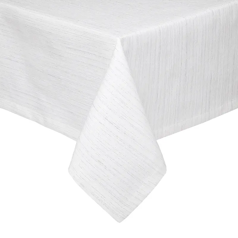 Vail White & Silver Table Linens by Mode Living