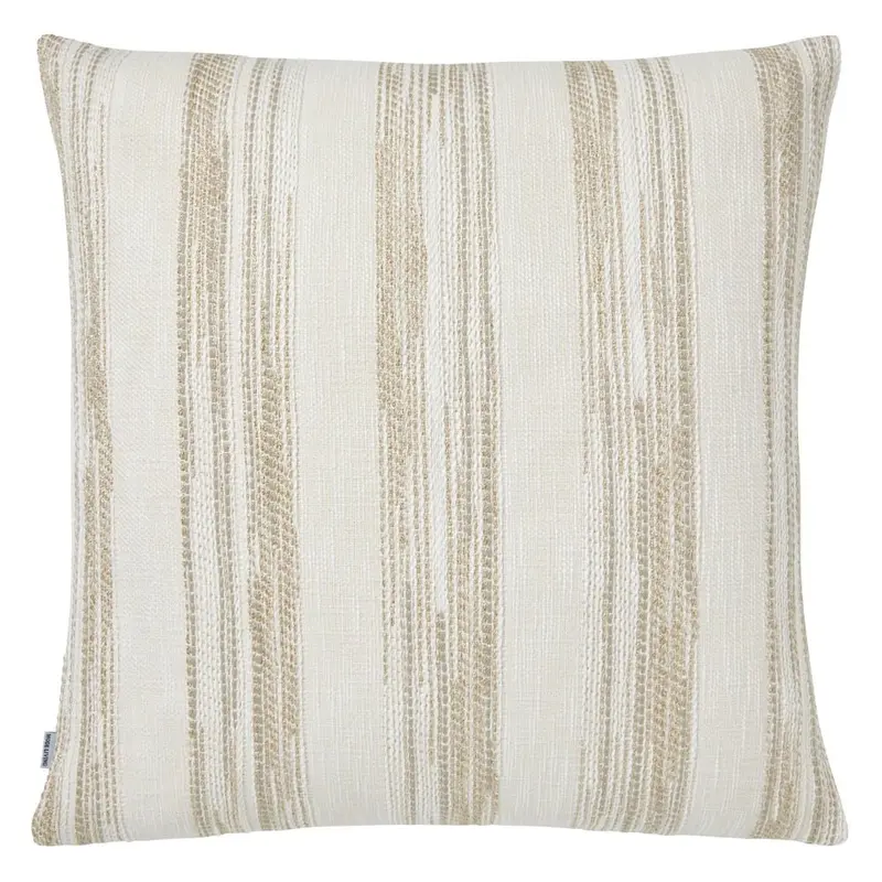 Terra Striped Beige Metallic Pillows by Mode Living