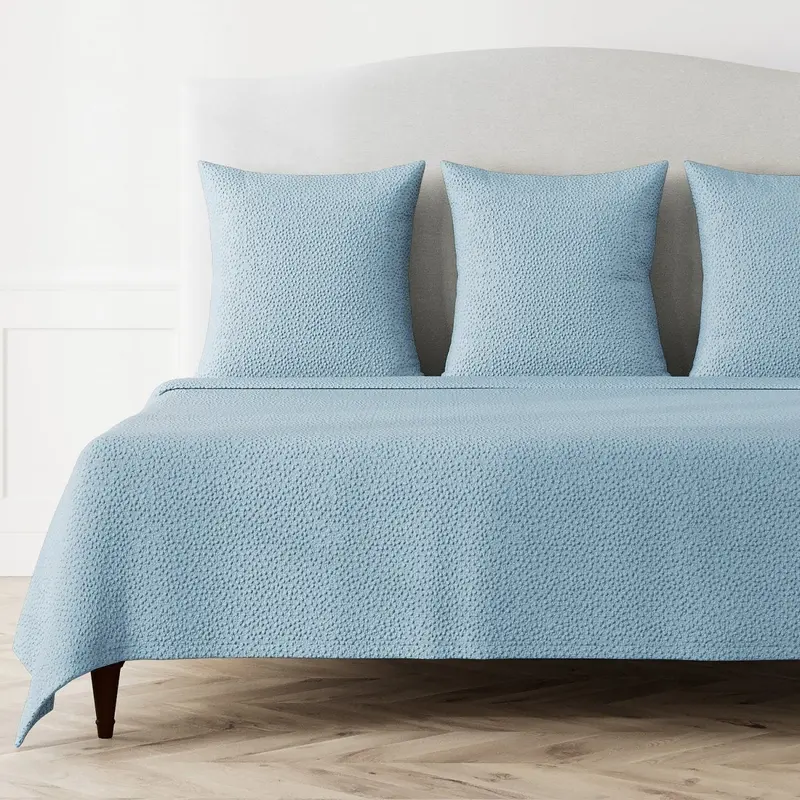 Bubble Blue Matelass Coverlet Set by Ann Gish