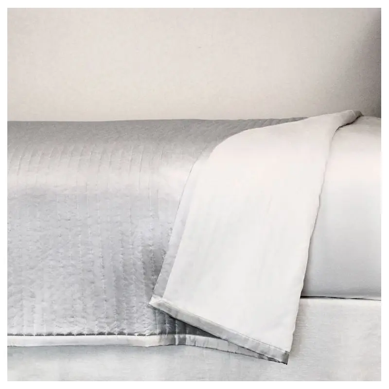 Silver Charmeuse Channel Quilted Bedding by Ann Gish