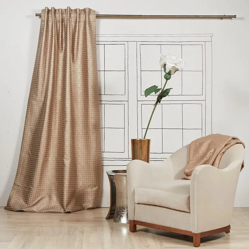 Coin Gold Pumice Curtains by Ann Gish
