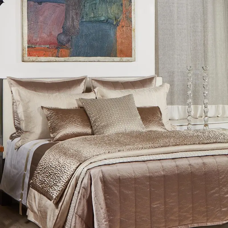 Hammered Taupe Coverlet by Ann Gish