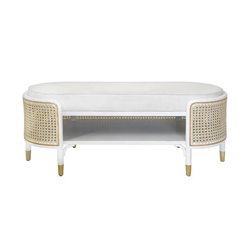 Beale White Bench by Worlds Away