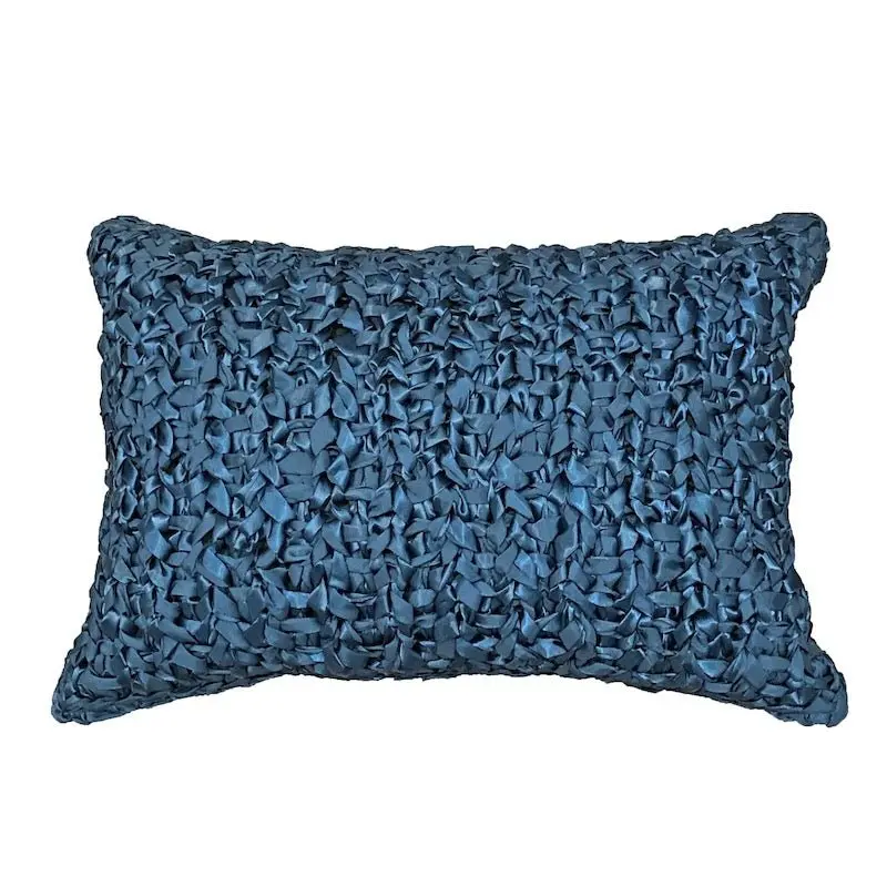 Azure Ribbon Knit Pillows by Ann Gish