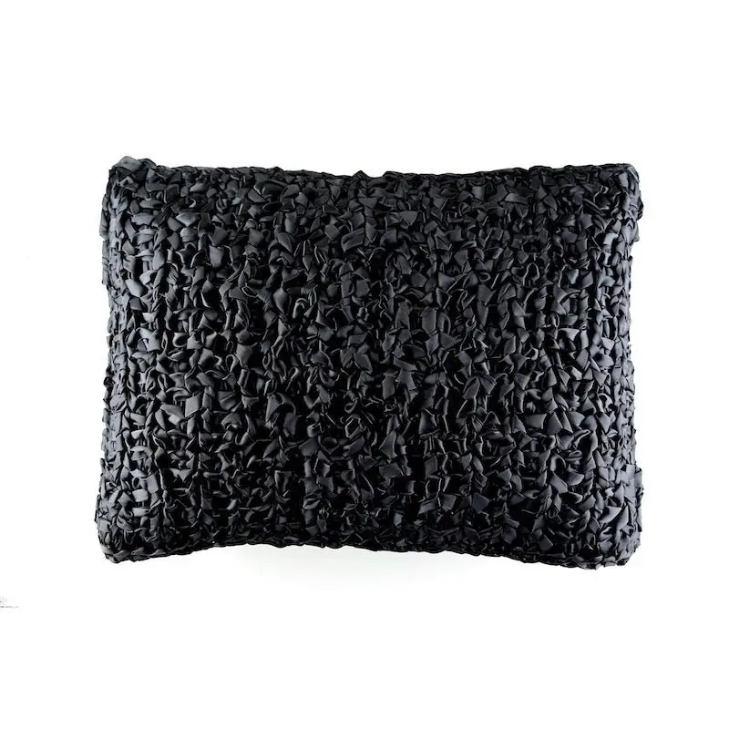 Black Ribbon Knit Pillows by Ann Gish