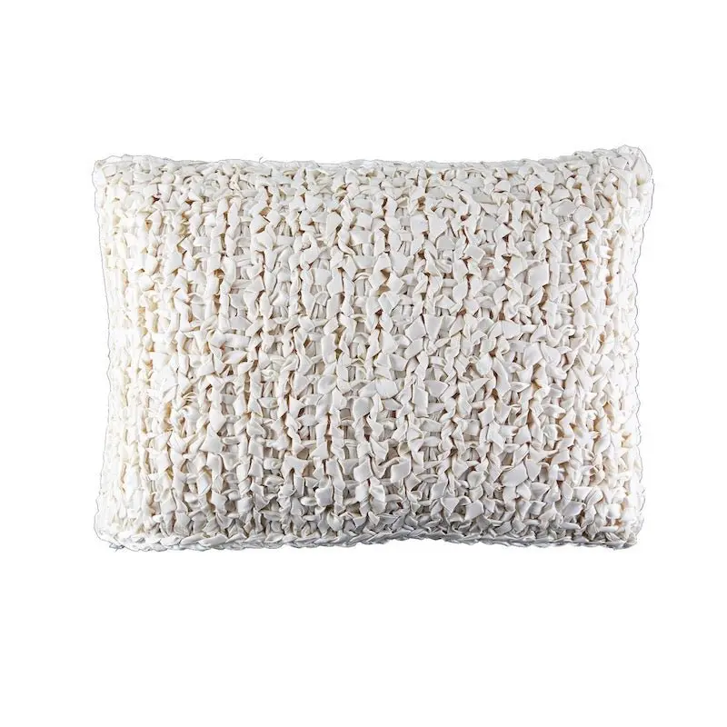 Cream Ribbon Knit Pillows by Ann Gish