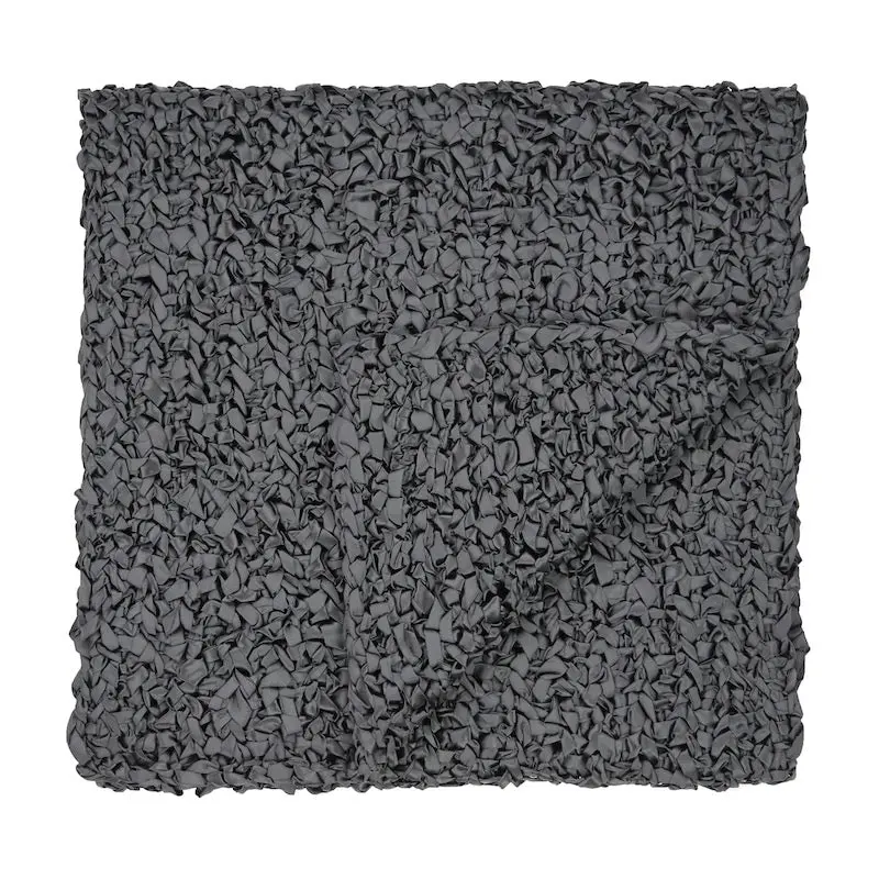 Black Ribbon Knit Throw by Ann Gish