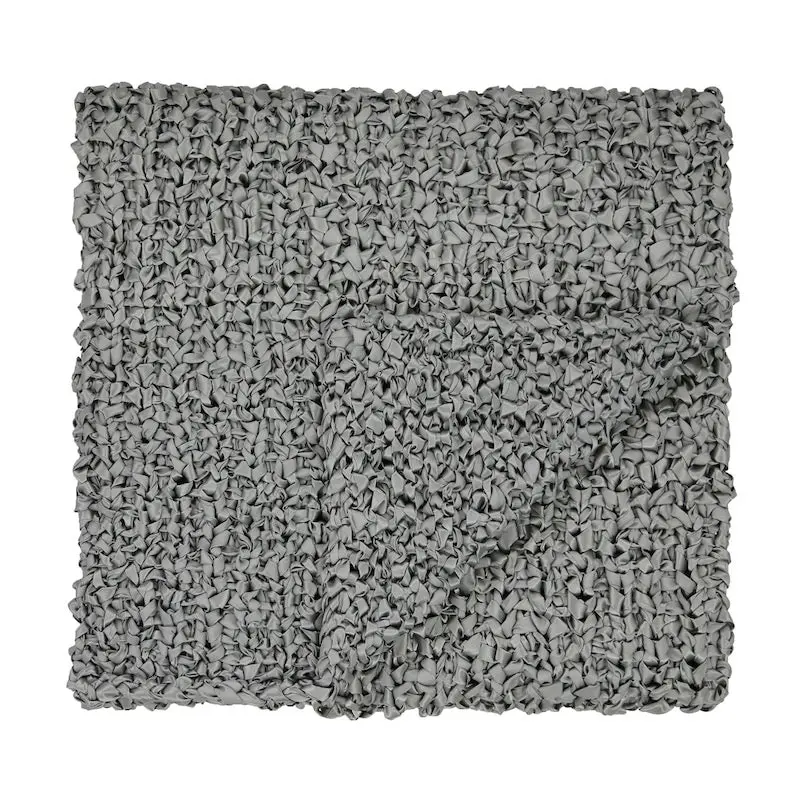 Dark Grey Ribbon Knit Throw by Ann Gish