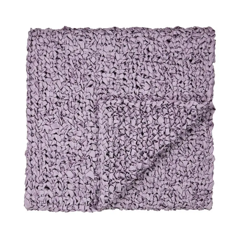 Lilac Ribbon Knit Throw by Ann Gish