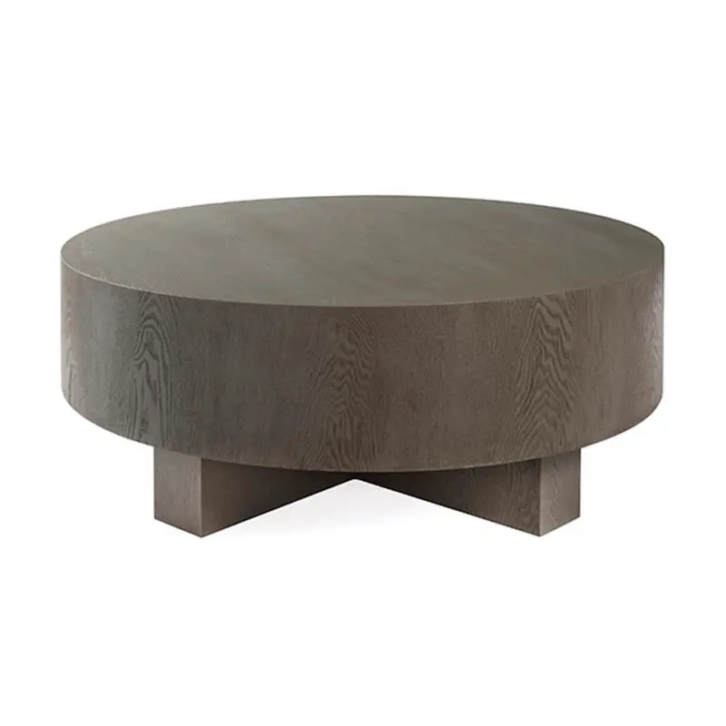 Oslo Smoke Grey Thick Top Coffee Table with Cross Base