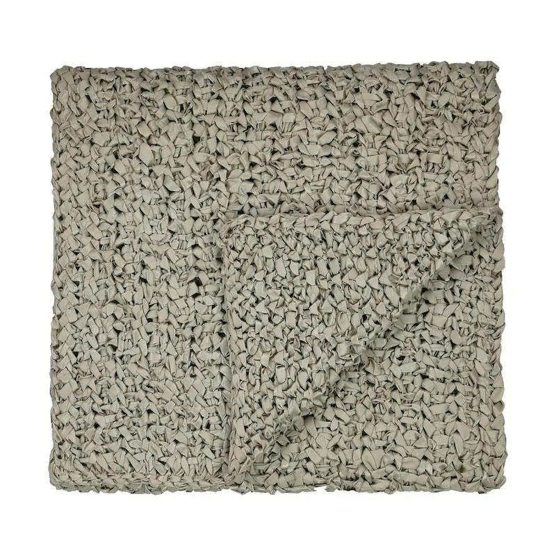 Pale Khaki Ribbon Knit Throw by Ann Gish
