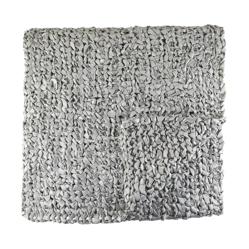 Silver Ribbon Knit Throw by Ann Gish