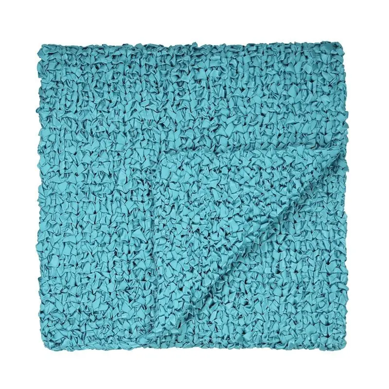 Turquoise Ribbon Knit Throw by Ann Gish