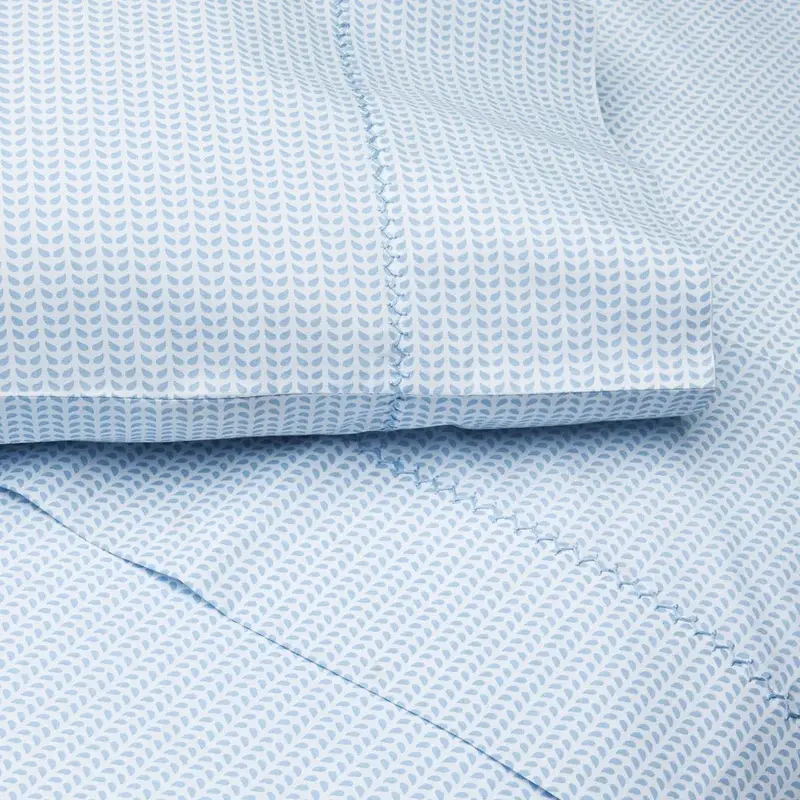 Cinde Light Indigo Organic Cotton Sheets by John Robshaw