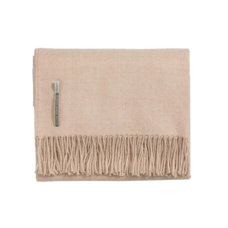 Alicia Adams Alpaca Throw in Barley Solid