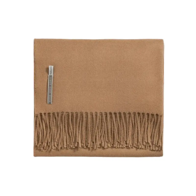Alicia Adams Alpaca Throw in Camel Solid