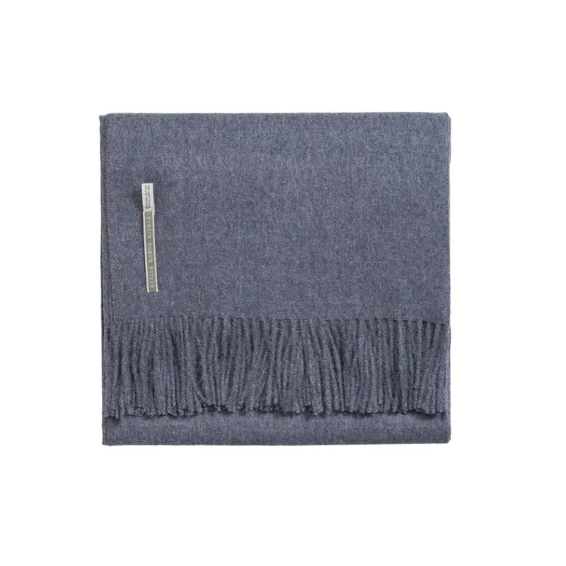 Alicia Adams Alpaca Throw in Denim Blue Solid