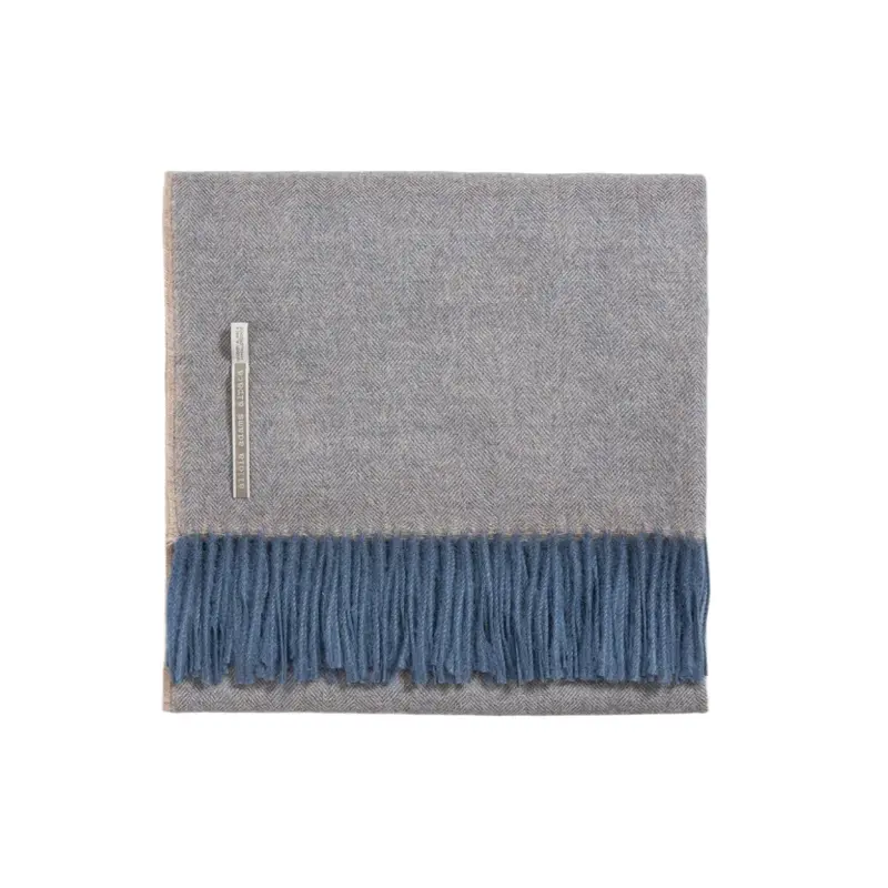 Alicia Adams Alpaca Throw in Dove Herringbone