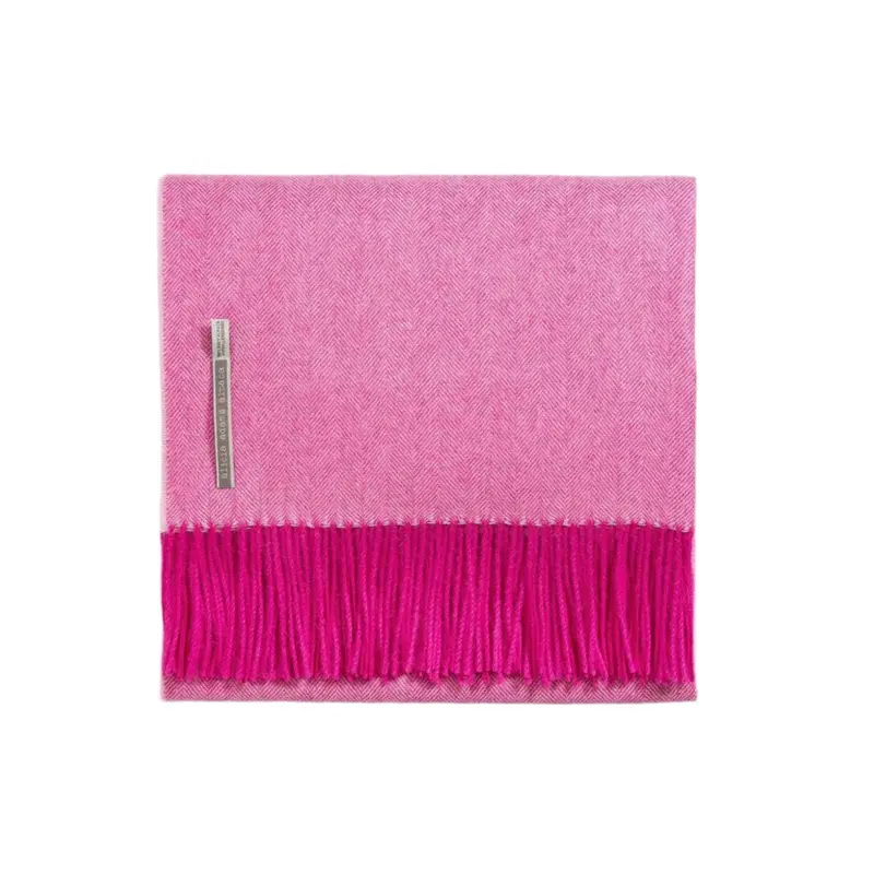Alicia Adams Alpaca Throw in Hot Pink Herringbone
