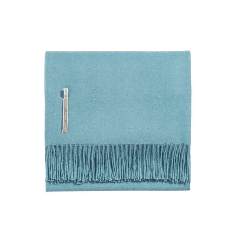 Alicia Adams Alpaca Throw in Teal Solid