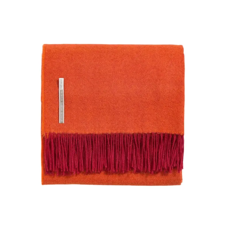 Alicia Adams Alpaca Throw in Indian Summer Herringbone