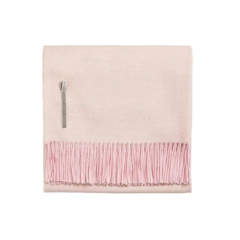 Alicia Adams Alpaca Throw in Light Pink Herringbone