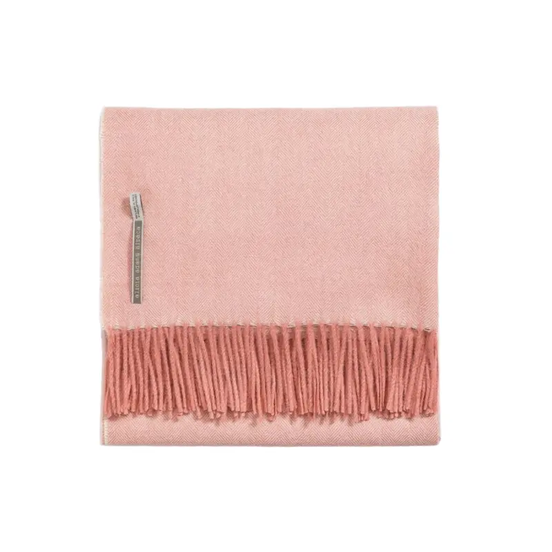 Alicia Adams Alpaca Throw in Melon Herringbone