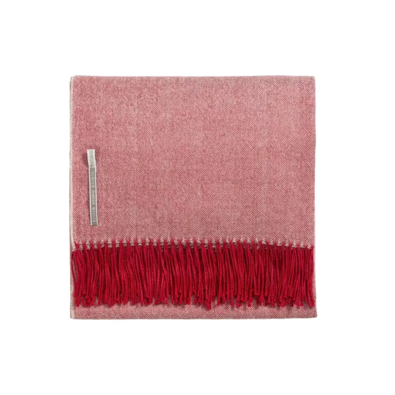 Alicia Adams Alpaca Throw in Oxblood Herringbone