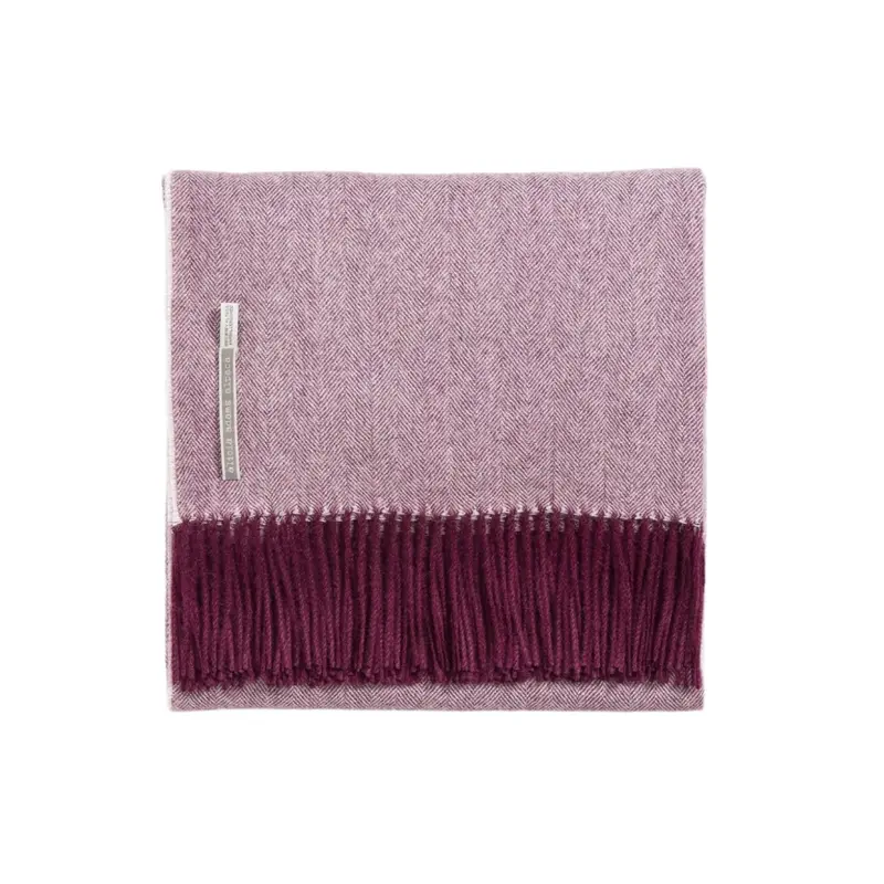 Alicia Adams Alpaca Throw in Plum Wine Herringbone