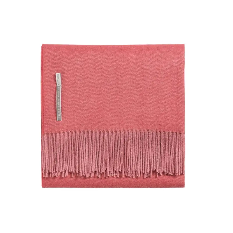 Alicia Adams Alpaca Throw in Rasperry Herringbone