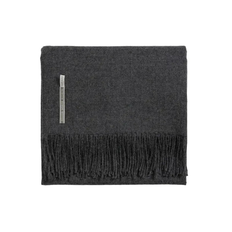 Alicia Adams Alpaca Throw in Smokey Heather Solid