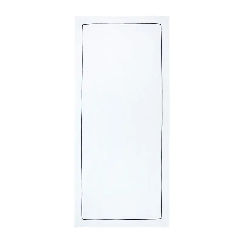 Croisiere Beach Towel in White and Navy by Yves Delorme