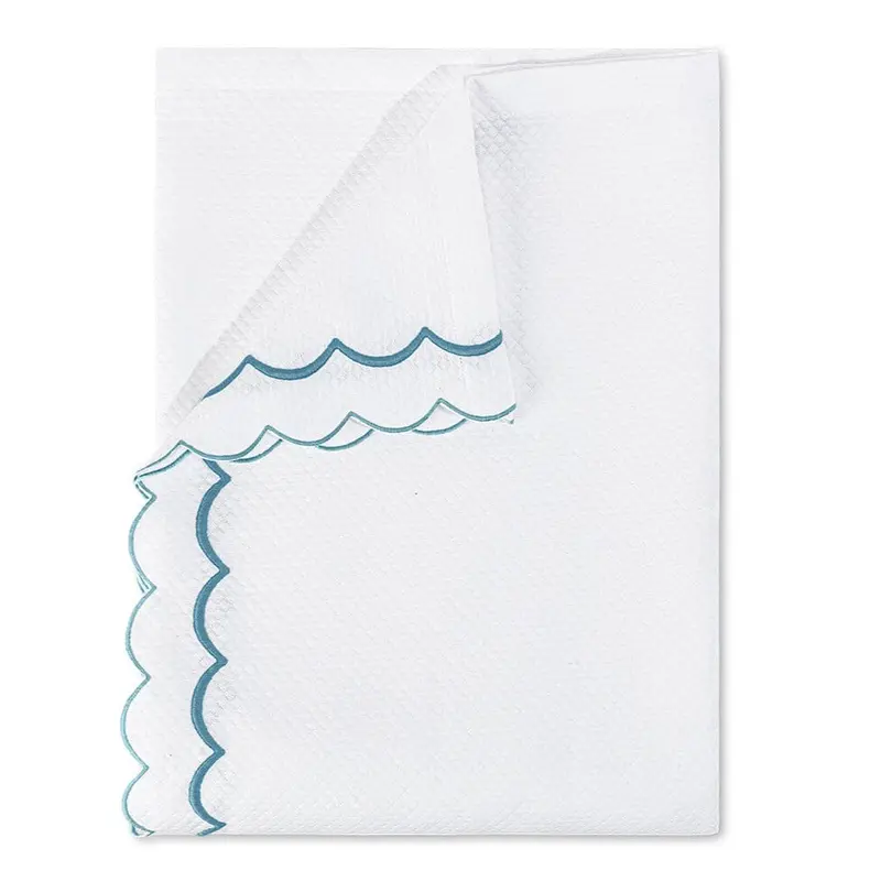 India Diamond Pique Cerulean Coverlets by Matouk