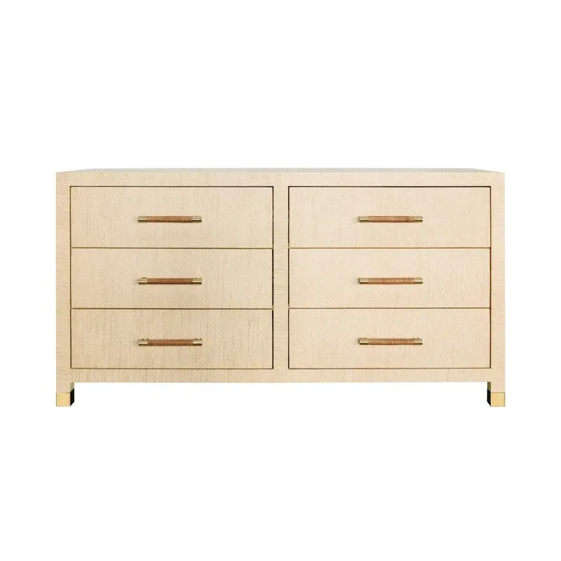 Winchester Natural Six Drawer Chest by Worlds Away