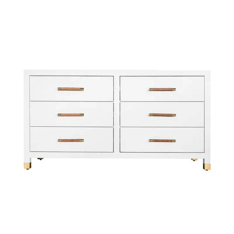 Winchester White Six Drawer Chest by Worlds Away