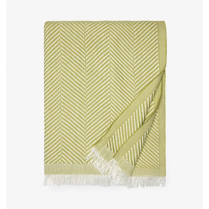 Costa Kiwi Green Throw Blanket by Sferra Fine Linens