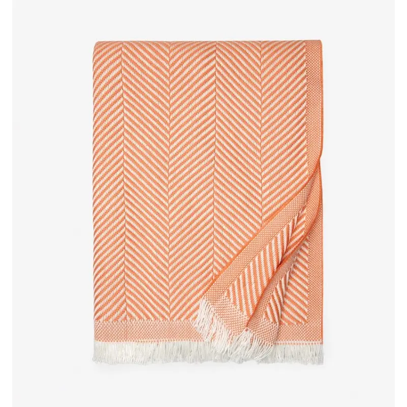 Costa Peach Throw Blanket by Sferra Fine Linens