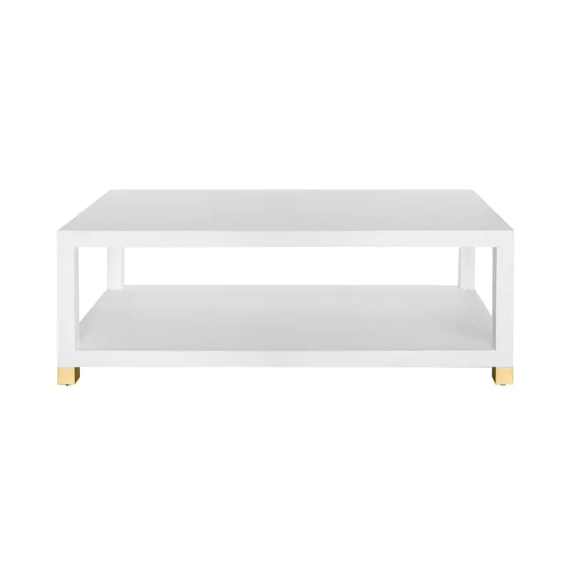Patricia Matte White Lacquer Coffee Table by Worlds Away