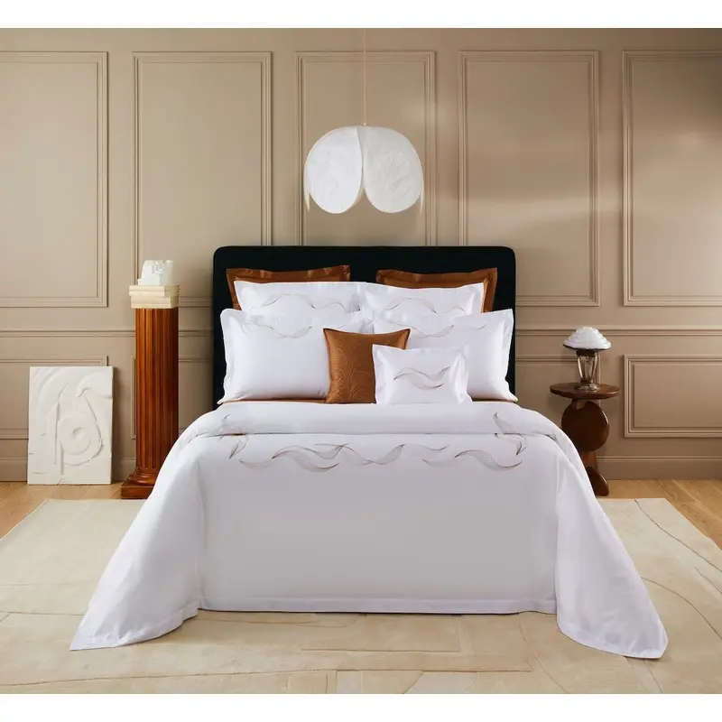 Zephyr Brun Bedding by Yves Delorme Couture