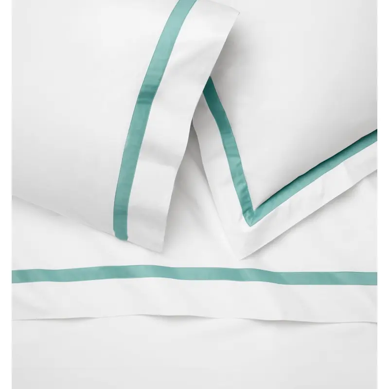 Estate Bedding in White and Aqua by Sferra Linens
