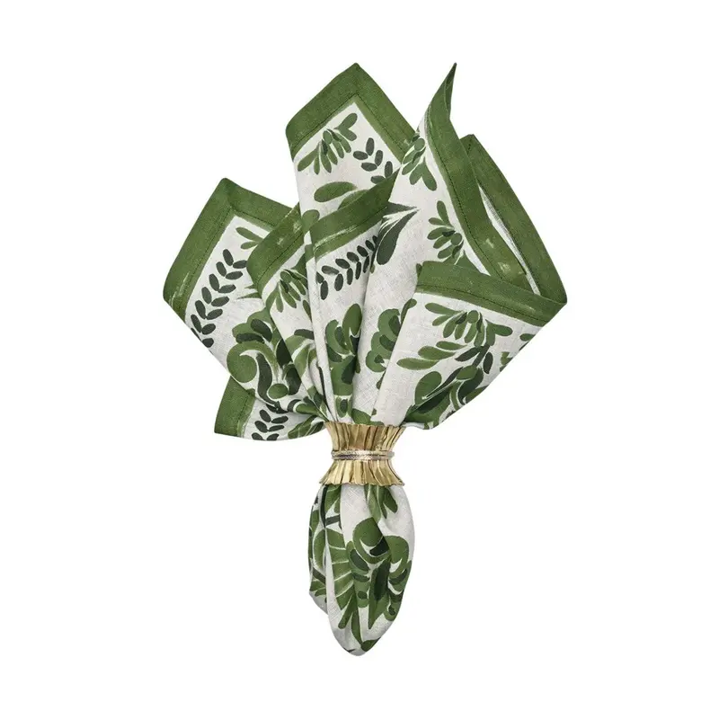Botanica Napkin in Ivory & Green, Set of 4 by Kim Seybert