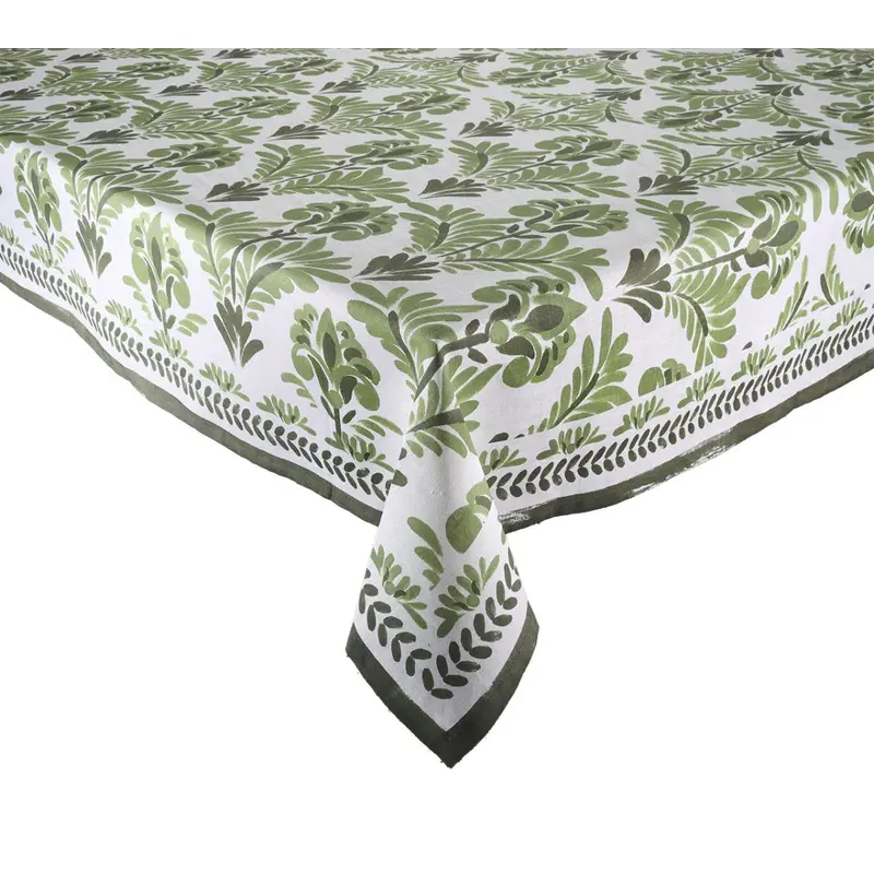 Botanica Tablecloth in Ivory & Green by Kim Seybert