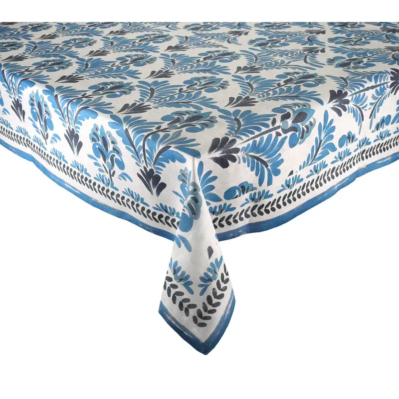Botanica Tablecloth in Ivory & Navy by Kim Seybert