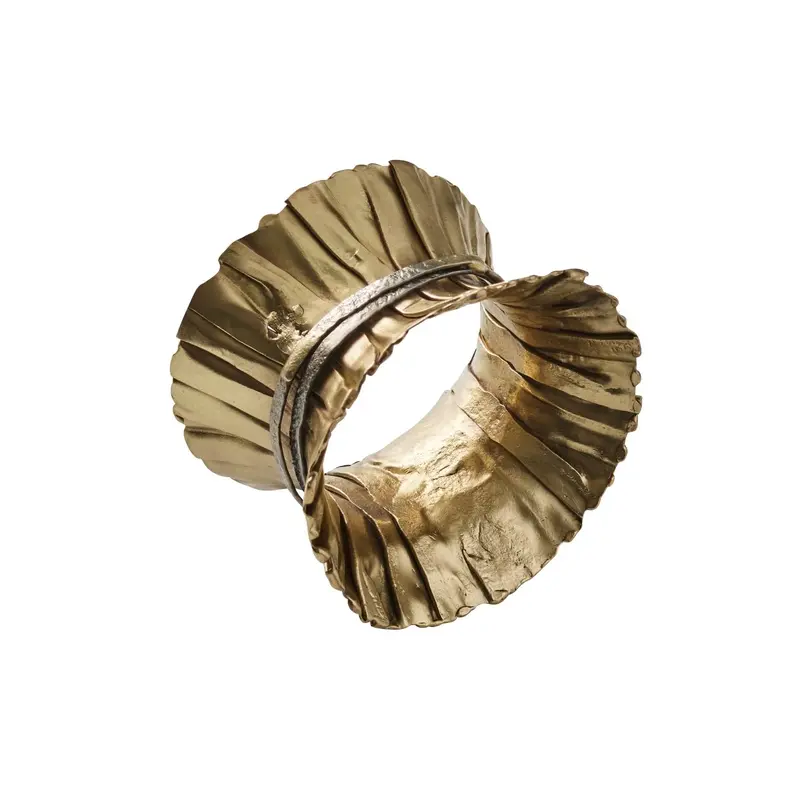Clinched Napkin Ring in Gold & Silver Set of 4 by Kim Seybert