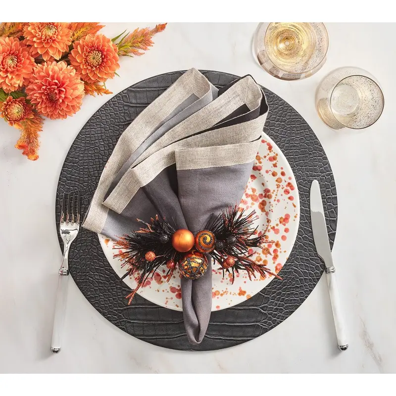 Dip Dye Napkin in Gray & Black Set of 4 by Kim Seybert