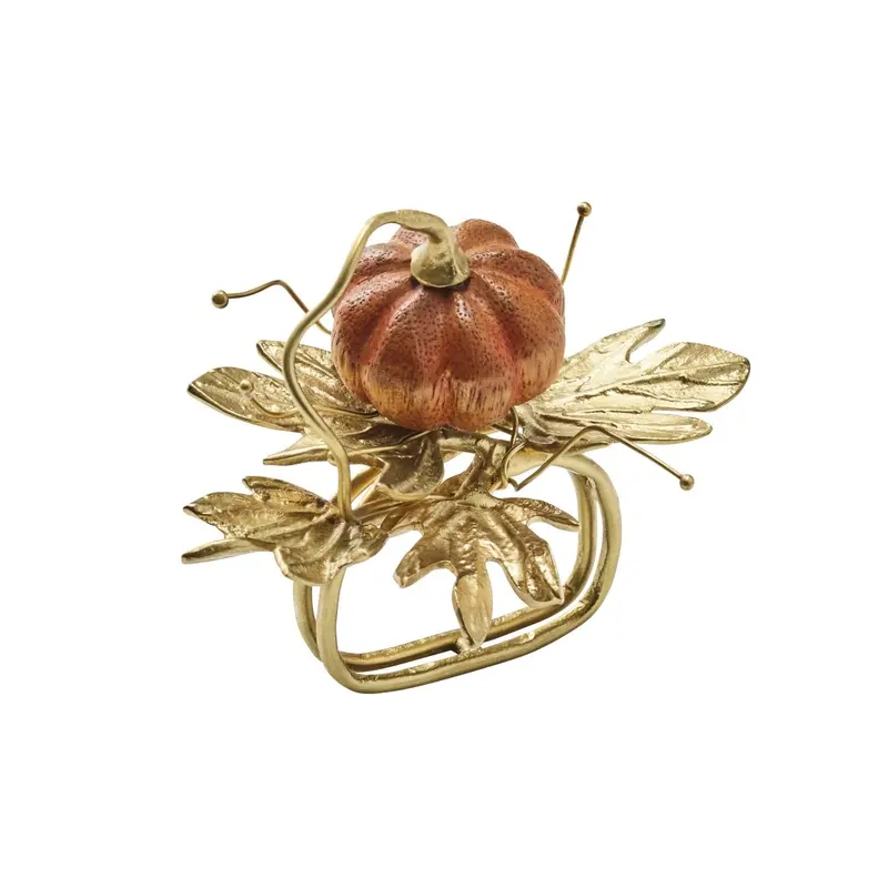 Gilded Gourd Napkin Ring in Multi, Set of 4 by Kim Seybert