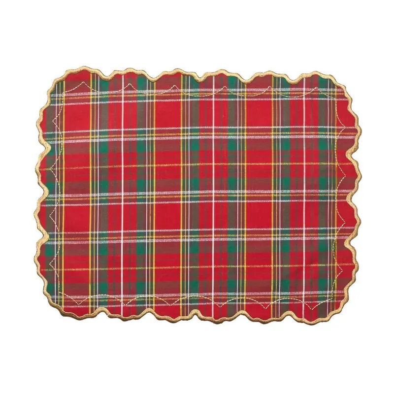 Holiday Threads Placemat in Red, Green & Gold Set of 4 by Kim Seybert