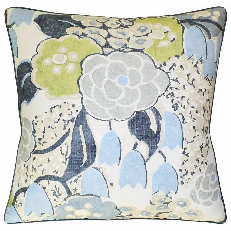 Laura Citrus & Blue Decorative Pillow Ryan Studio