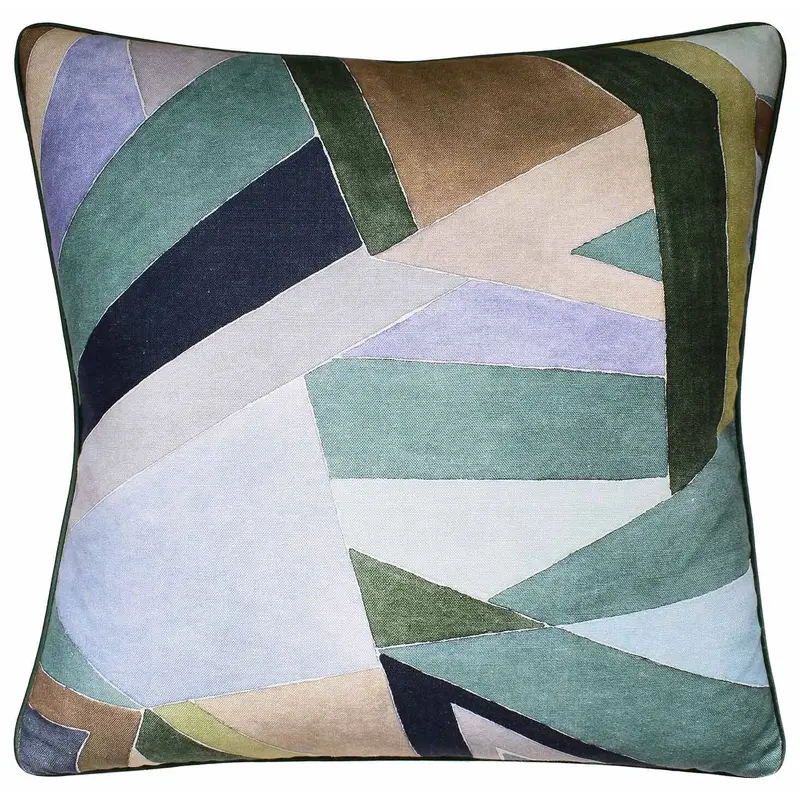 Roulade Print Juniper and Buff Decorative Pillow Ryan Studio